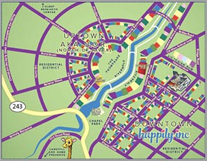 Happily Inc Downtown Map